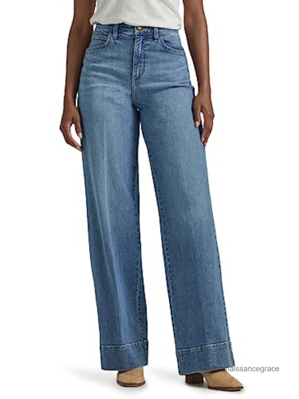 Lee Legendary High Rise Trouser Jeans Stretch Denim Relaxed Fit 5-Pocket
